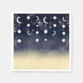 Maan Ster Glans Hemelse Aquarel Baby Shower Servet