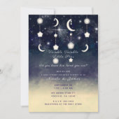 Maan Ster Glans Hemelse Waterverf Baby Shower Kaart (Voorkant)