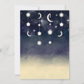 Maan Ster Glans Hemelse Waterverf Baby Shower Kaart (Achterkant)