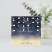 Maan Ster Glans Hemelse Waterverf Baby Shower Kaart (Staand voorkant)