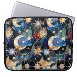 Maan Ster Laptop Hoes Gebrand Glas Case