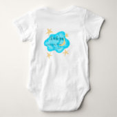 Maan ster wolken aquarel baby shower naam toevoege romper (Achterkant)