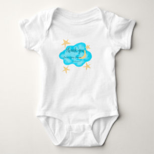 Maan ster wolken waterverf baby shower voeg naam t romper