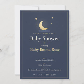 Maan & Sterren Baby Shower Uitnodiging