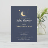 Maan & Sterren Baby Shower Uitnodiging (Staand voorkant)