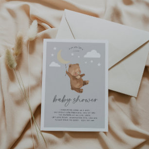 Maan Sterren Beer Baby Shower Uitnodiging 