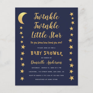 Maan Sterren Blauw Gouden Budget Baby Shower Uitno