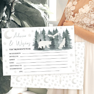 Maan sterren bos baby shower ouder advieskaart briefpapier