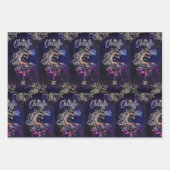 Maan Sterren Celestial BoHo Tween Gift 3 Inpakpapier Vel (Voorkant 3)