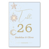 Maan Sterren Celestial Sky Bruiloft Elegant Kaart (Achterkant)