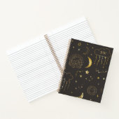 Maan & Sterren Constellatie Zwart & Goud Monogram Notitieboek (Binnen)