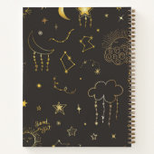 Maan & Sterren Constellatie Zwart & Goud Monogram Notitieboek (Achterkant)