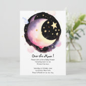 Maan & Sterren Dromen: Baby Meisje Hemelse Douche Kaart (Staand voorkant)