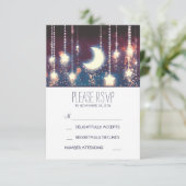 maan sterren en koord van de kaarten van het RSVP kaartje (Staand voorkant)