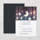 maan sterren en koord van de kaarten van het RSVP kaartje (Voorkant / Achterkant)