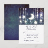 maan sterren en reeks van lichten bruiloft RSVP ka (Voorkant / Achterkant)