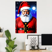 Maan, sterren en Sinterklaas | AI Art Poster (Thuiskantoor)
