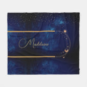 Maan Sterren Hemel Avond Fleece Deken (Voorkant (Horizontaal))