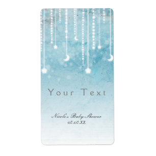 Maan & Sterren Hemels Baby Shower Label