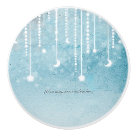 Maan & Sterren Hemelse Hanggloed Keramische Knop (Voorkant)