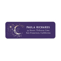 Maan Sterren Hemelse Mystieke Nacht Hemel Paarse