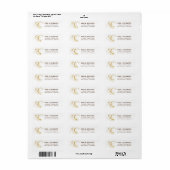 Maan Sterren Hemelse Mystieke Nacht Hemel Wit Etiket (Full Sheet)