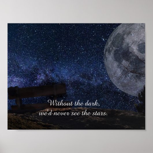 Maan & sterren inspirerende quote poster (Voorkant)