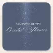 Maan Sterren & Kerstverlichting Bruidsdouche Kartonnen Onderzetters (Voorkant)