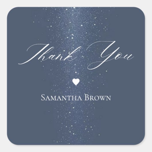 Maan Sterren & Kerstverlichting Bruidsdouche Vierkante Sticker (Voorkant)