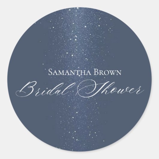 Maan Sterren & Kerstverlichting Bruidsfeestje Ronde Sticker (Voorkant)