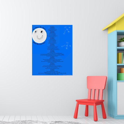 Maan Sterren Leuk Kinderrijm Groot Poster (Kinderkamer 1)