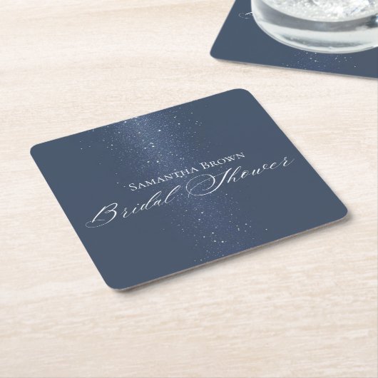 Maan Sterren & Lichtjes Bruidsfeest Kartonnen Onderzetters (Schuin)