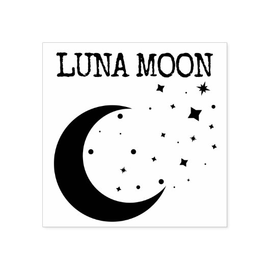 Maan Sterren Luna Rubberstempel (Afrduk)