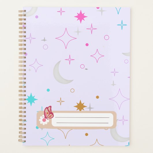 Maan & Sterren Minimalistische Lavendel Planner (Voorkant)
