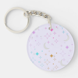Maan & Sterren Minimalistische Lavendel Sleutelhanger