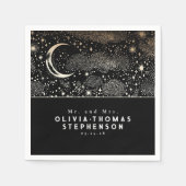 Maan Sterren Nacht Sky Mystiek Romantisch Servet (Voorkant)