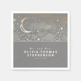 Maan Sterren Nacht Sky Mystiek Romantisch Servet