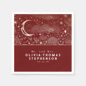 Maan Sterren Nacht Sky Mystiek Romantisch Servet (Voorkant)