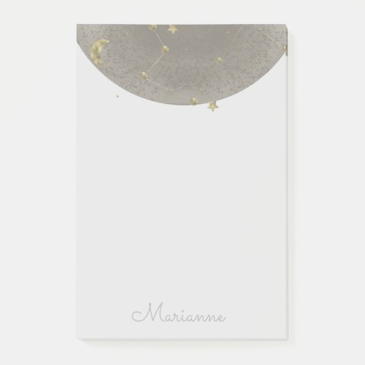  Maan Sterren Nep Goud  Post-it® Notes (Voorkant)
