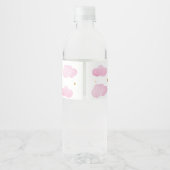 Maan & Sterren Roze Waterlabel Waterfles Etiket (Achterkant)