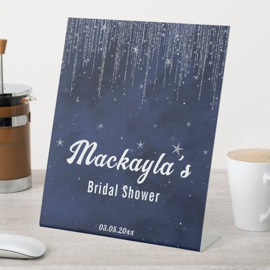 Maan Sterren & Snaar Lichtjes Bruidsfeest Reclamebord Met Voetstuk (Insitu)