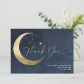 Maan Sterren Sterrennacht Twinkelende Marine Baby  Bedankkaart (Staand voorkant)