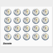 *~* Maan Sterren Vleermuizen Sprookje Glitter Cast Ronde Sticker (Vel)