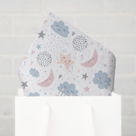 Maan Sterren Wolken Decoupage Papier, Hemels Tissuepapier