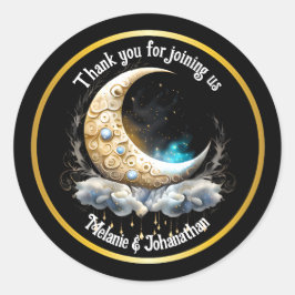Maan sterrenhemel hemels chic elegant ronde sticker