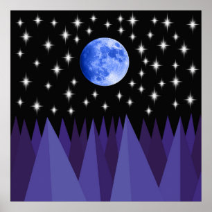 Maan Sterrenlicht Poster