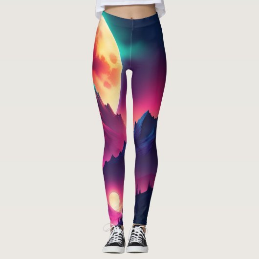 Maan stijgend tussen de bergen leggings (Voorkant)