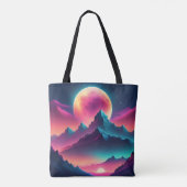 Maan stijgend tussen de bergen tote bag (Achterkant)