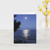 Maan stijgt boven Ocean Note Kaart (Gele Bloem)