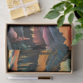 Maan stijgt over bergen, retro kleurenontwerp tissuepapier (Geschenk)